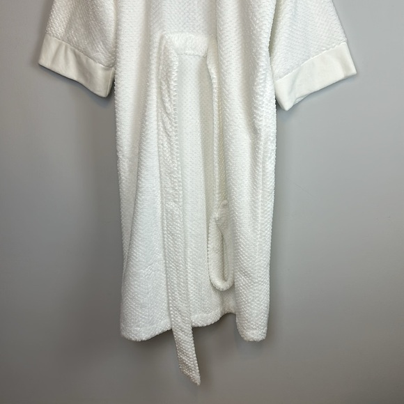 NEW Keiki Co. Luxury Long Spa Robe SM White Plush Kimono Style Bathrobe USA Made - Picture 12 of 16